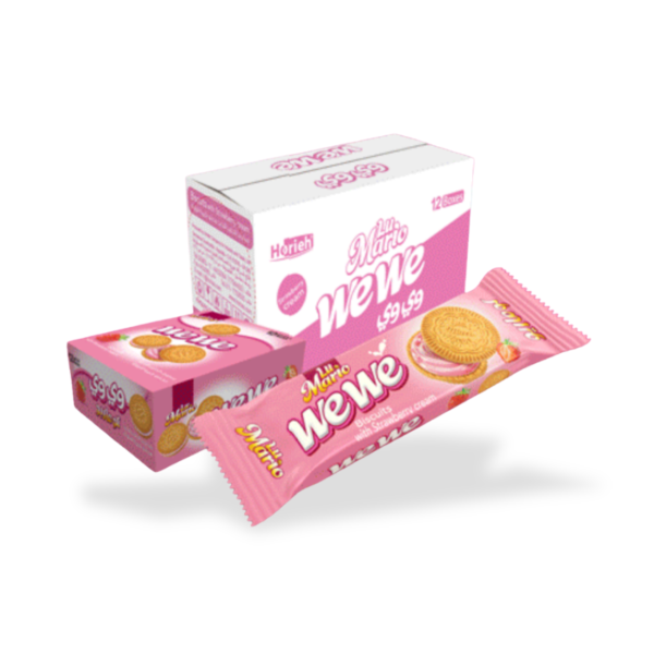 Milk Biscuits filled with Strawberry Cream
