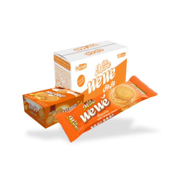 Milk Biscuits filled with Orange Cream