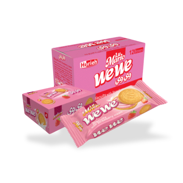 Milk Biscuits filled with Strawberry Cream