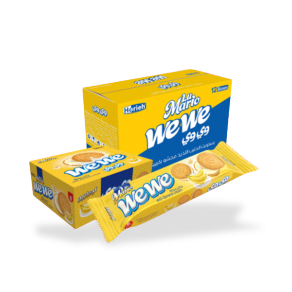 Milk Biscuits filled with banana Cream